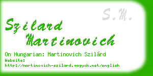 szilard martinovich business card